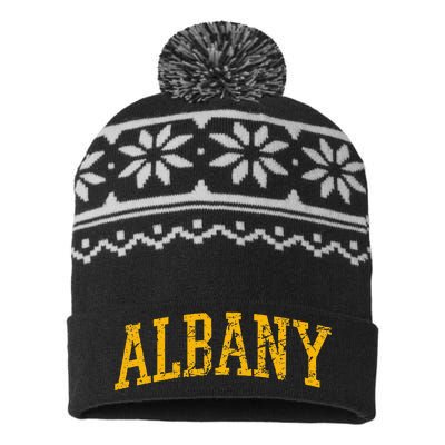 Albany Ny Throwback USA-Made Snowflake Beanie