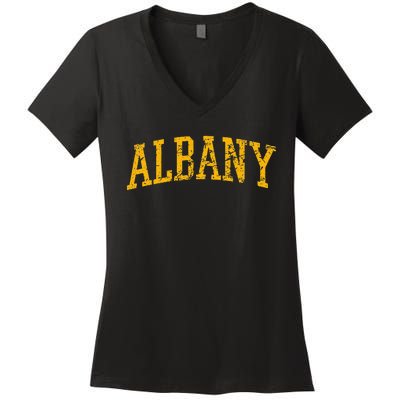 Albany Ny Throwback Women's V-Neck T-Shirt