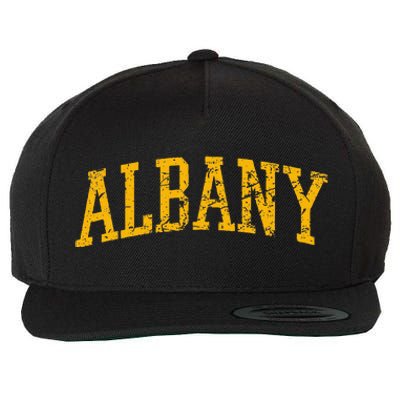 Albany Ny Throwback Wool Snapback Cap