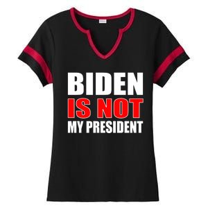 Anti Biden Is Not My President Ladies Halftime Notch Neck Tee