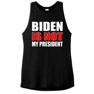 Anti Biden Is Not My President Ladies PosiCharge Tri-Blend Wicking Tank