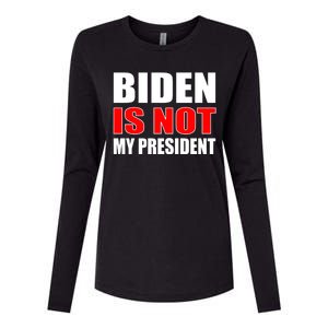 Anti Biden Is Not My President Womens Cotton Relaxed Long Sleeve T-Shirt