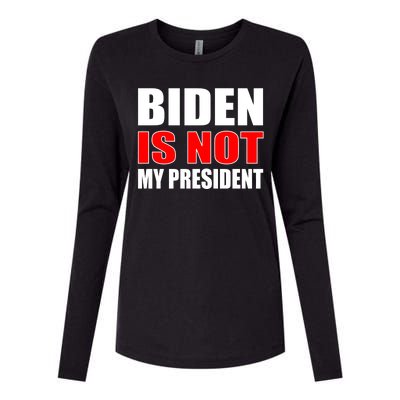 Anti Biden Is Not My President Womens Cotton Relaxed Long Sleeve T-Shirt