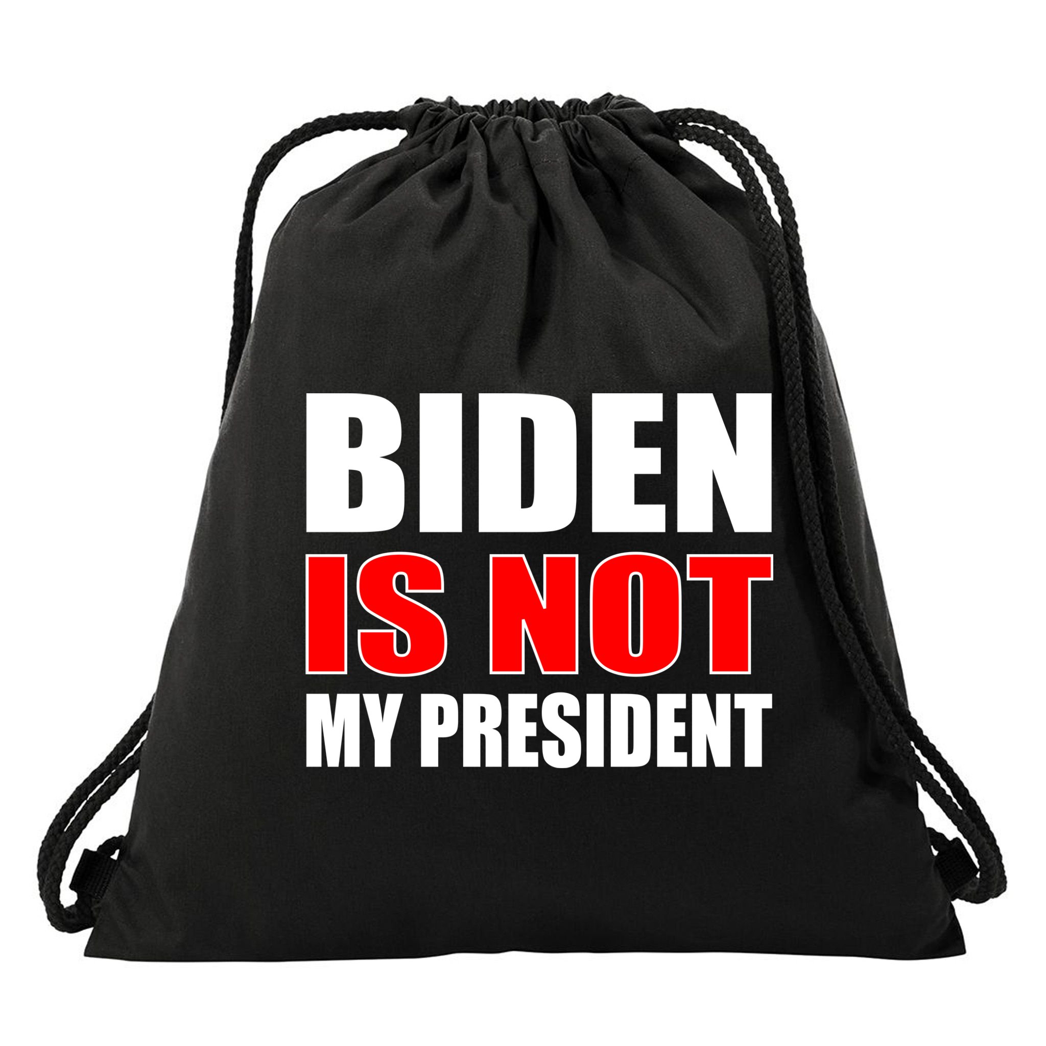 Anti Biden Is Not My President Drawstring Bag