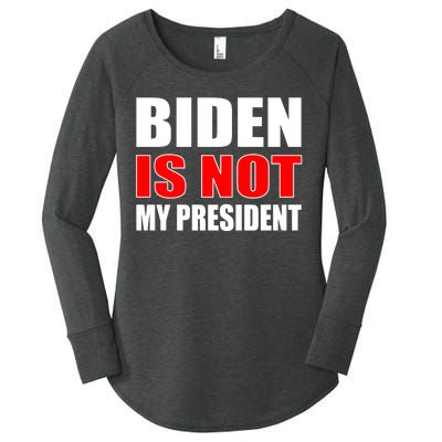 Anti Biden Is Not My President Women's Perfect Tri Tunic Long Sleeve Shirt