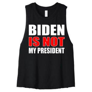 Anti Biden Is Not My President Women's Racerback Cropped Tank