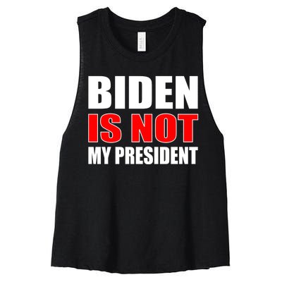 Anti Biden Is Not My President Women's Racerback Cropped Tank