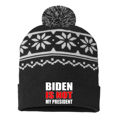 Anti Biden Is Not My President USA-Made Snowflake Beanie