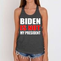 Anti Biden Is Not My President Women's Knotted Racerback Tank