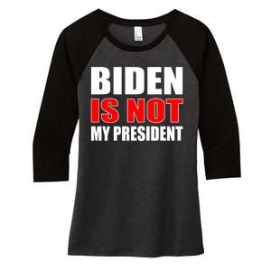 Anti Biden Is Not My President Women's Tri-Blend 3/4-Sleeve Raglan Shirt