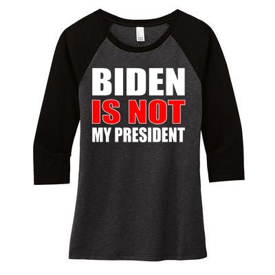 Anti Biden Is Not My President Women's Tri-Blend 3/4-Sleeve Raglan Shirt