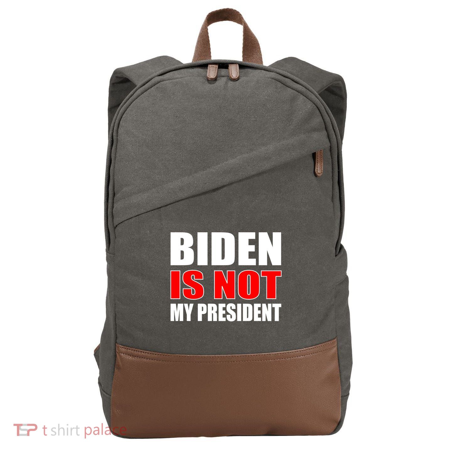 Anti Biden Is Not My President Cotton Canvas Backpack