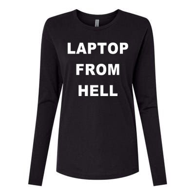 Anti Biden Pro Trump Laptop From Hell Womens Cotton Relaxed Long Sleeve T-Shirt