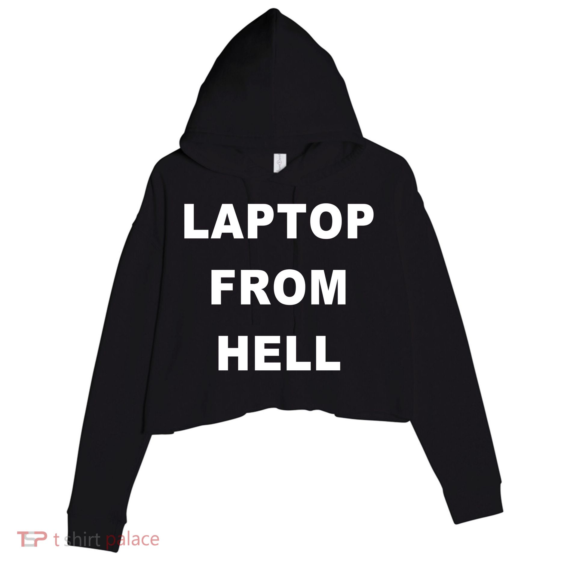 Anti Biden Pro Trump Laptop From Hell Crop Fleece Hoodie