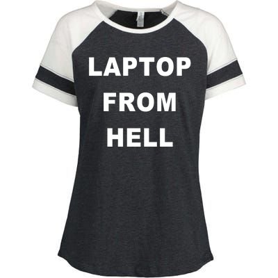 Anti Biden Pro Trump Laptop From Hell Enza Ladies Jersey Colorblock Tee