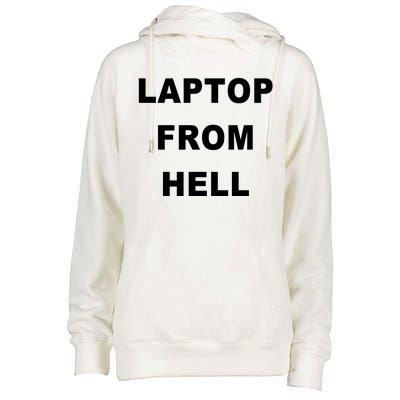 Anti Biden Pro Trump Laptop From Hell Womens Funnel Neck Pullover Hood