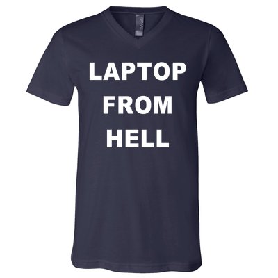 Anti Biden Pro Trump Laptop From Hell V-Neck T-Shirt