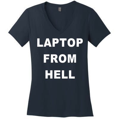 Anti Biden Pro Trump Laptop From Hell Women's V-Neck T-Shirt