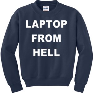 Anti Biden Pro Trump Laptop From Hell Kids Sweatshirt