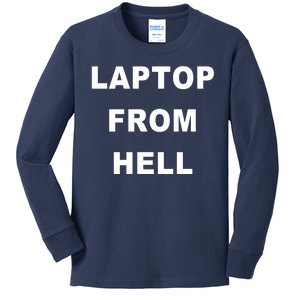 Anti Biden Pro Trump Laptop From Hell Kids Long Sleeve Shirt