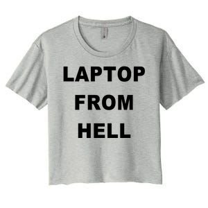 Anti Biden Pro Trump Laptop From Hell Women's Crop Top Tee