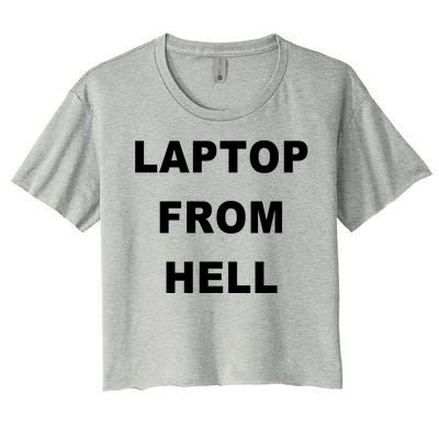 Anti Biden Pro Trump Laptop From Hell Women's Crop Top Tee