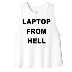 Anti Biden Pro Trump Laptop From Hell Women's Racerback Cropped Tank