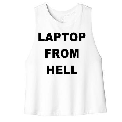 Anti Biden Pro Trump Laptop From Hell Women's Racerback Cropped Tank