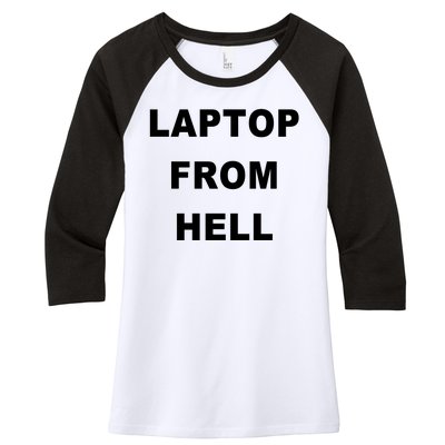 Anti Biden Pro Trump Laptop From Hell Women's Tri-Blend 3/4-Sleeve Raglan Shirt