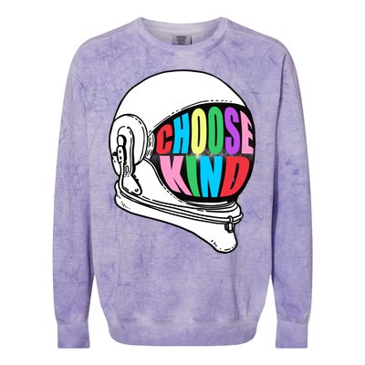 Anti-Bullying Choose Kind Astronaut Helmet Colorblast Crewneck Sweatshirt