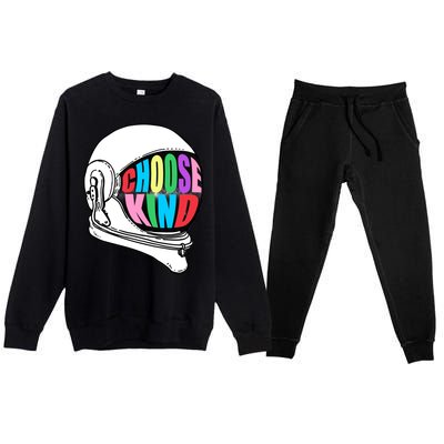 Anti-Bullying Choose Kind Astronaut Helmet Premium Crewneck Sweatsuit Set