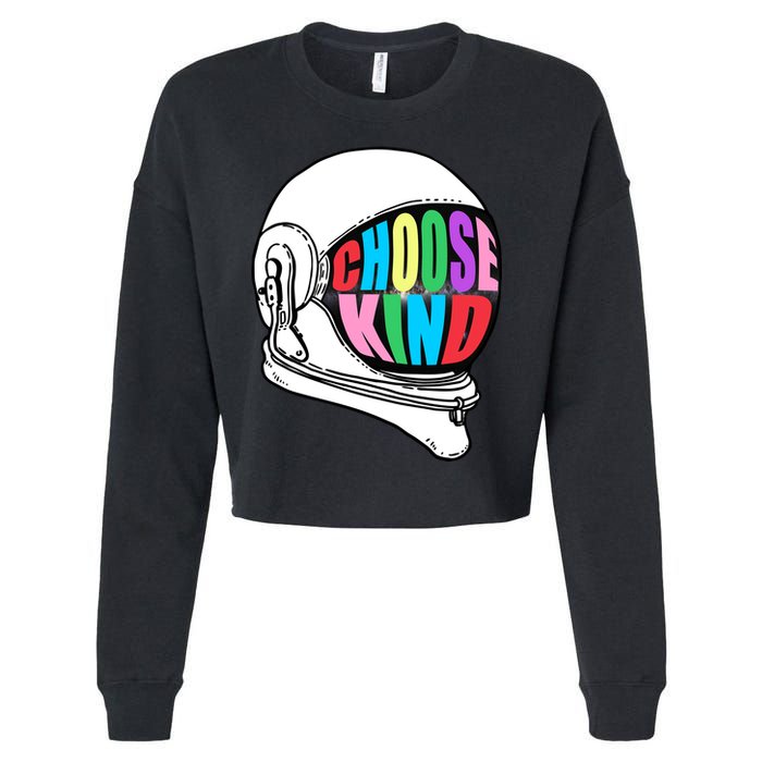 Anti-Bullying Choose Kind Astronaut Helmet Cropped Pullover Crew