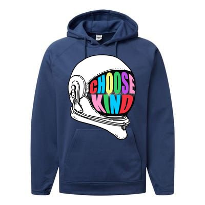 Anti-Bullying Choose Kind Astronaut Helmet Performance Fleece Hoodie