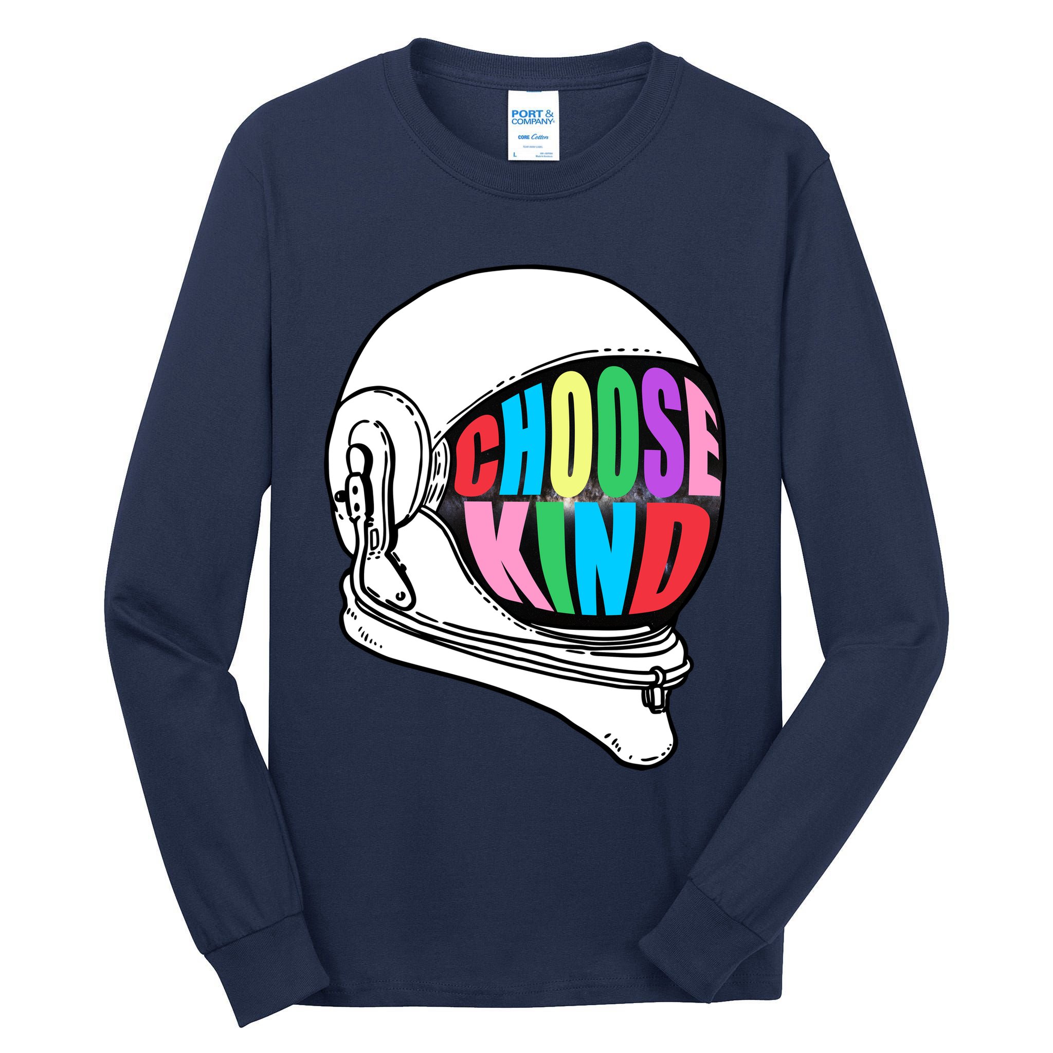 Anti-Bullying Choose Kind Astronaut Helmet Tall Long Sleeve T-Shirt