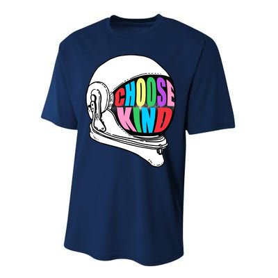 Anti-Bullying Choose Kind Astronaut Helmet Performance Sprint T-Shirt