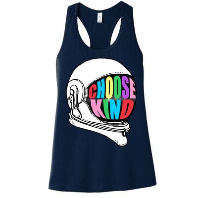 Anti-Bullying Choose Kind Astronaut Helmet Women's Racerback Tank