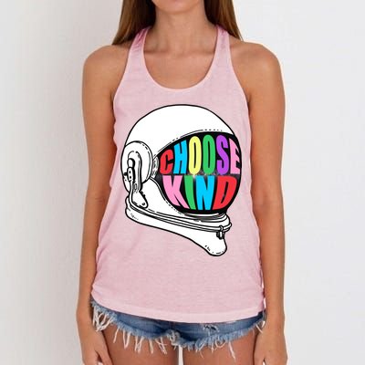 Anti-Bullying Choose Kind Astronaut Helmet Women's Knotted Racerback Tank