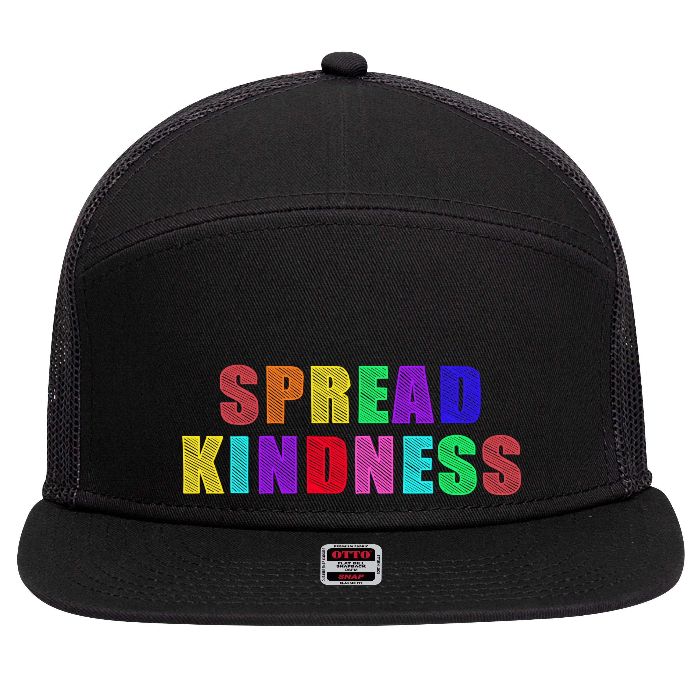 Anti-Bullying Spread Kindness Love Peace 7 Panel Mesh Trucker Snapback Hat