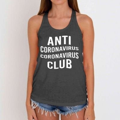 Anti Coronavirus Coronavirus Club Women's Knotted Racerback Tank