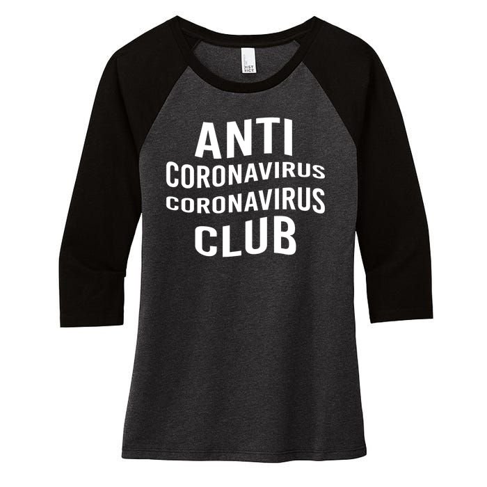 Anti Coronavirus Coronavirus Club Women's Tri-Blend 3/4-Sleeve Raglan Shirt