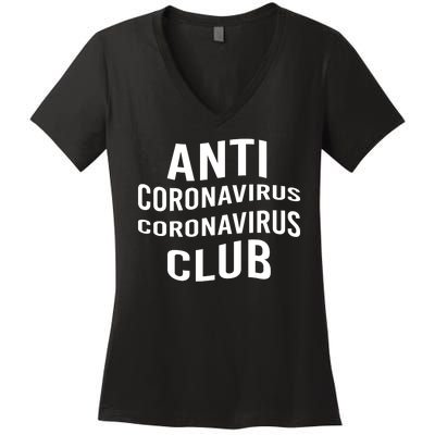 Anti Coronavirus Coronavirus Club Women's V-Neck T-Shirt