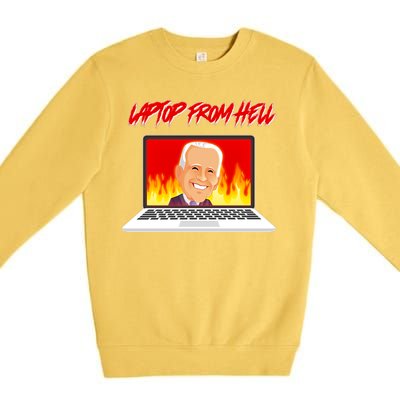 Anti Joe Biden Laptop From Hell Premium Crewneck Sweatshirt