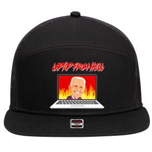 Anti Joe Biden Laptop From Hell 7 Panel Mesh Trucker Snapback Hat