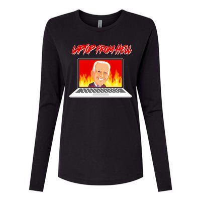 Anti Joe Biden Laptop From Hell Womens Cotton Relaxed Long Sleeve T-Shirt