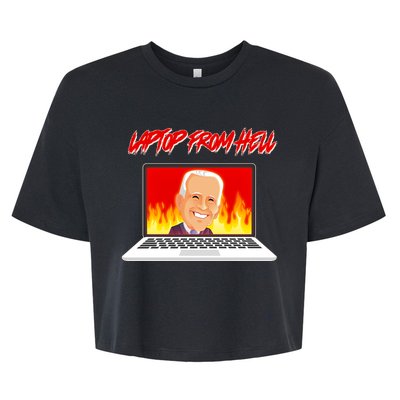 Anti Joe Biden Laptop From Hell Bella+Canvas Jersey Crop Tee