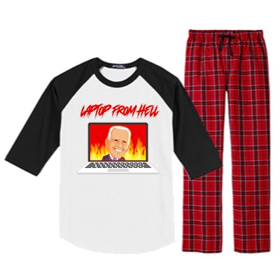 Anti Joe Biden Laptop From Hell Raglan Sleeve Pajama Set