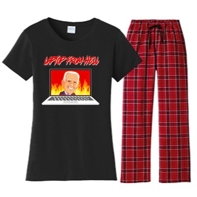 Anti Joe Biden Laptop From Hell Women's Flannel Pajama Set