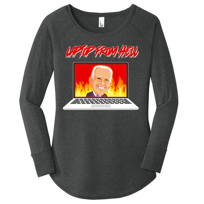 Anti Joe Biden Laptop From Hell Women's Perfect Tri Tunic Long Sleeve Shirt