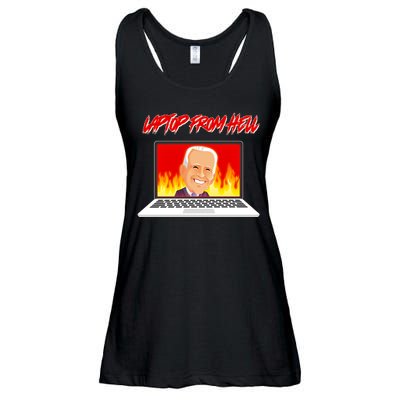 Anti Joe Biden Laptop From Hell Ladies Essential Flowy Tank