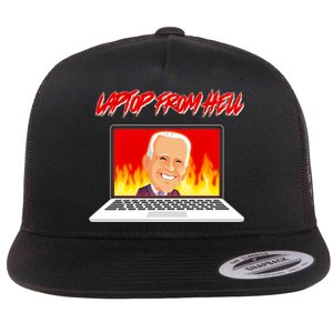 Anti Joe Biden Laptop From Hell Flat Bill Trucker Hat